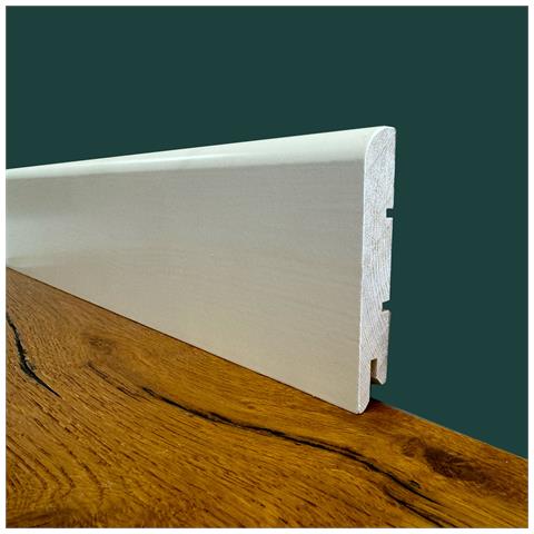 Battiscopa Premium In Legno Massello Bc 91x15 Laccato Bianco Liscio (prezzo Al Metro) - Foto 1