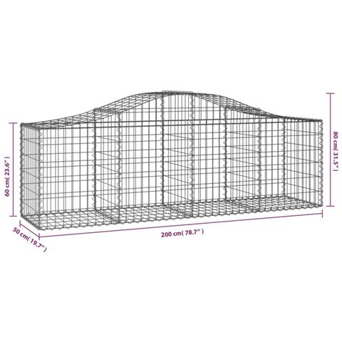 Cesto Gabbione Ad Arco 200x50x60/80 Cm Ferro Zincato - Foto 4