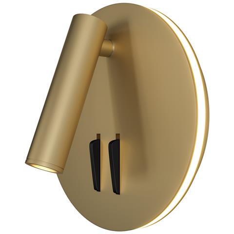 Applique Da Parete Interno Moderno Ios 176 Alluminio Oro Luce Led Integrato 9w - Foto 1