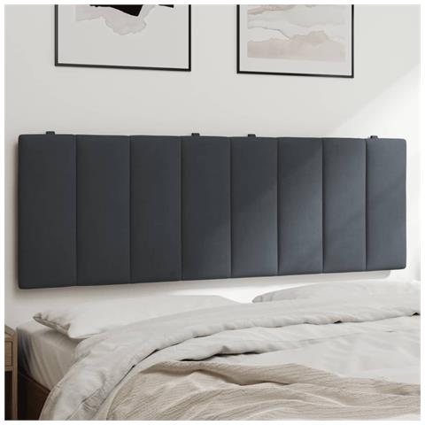 Cuscino Testiera Grigio Scuro 120 Cm In Velluto - Foto 1