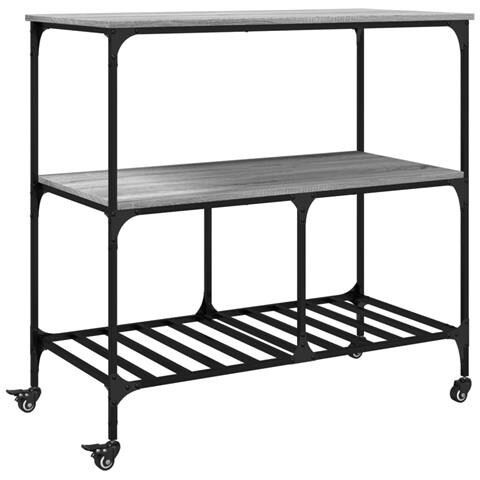 Carrello Cucina Grigio Sonoma 100x50x95 Cm In Legno Multistrato - Foto 2