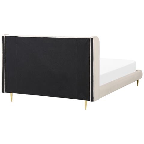 Letto Velluto Forbach 160 X 200 Cm Beige - Foto 2