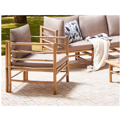 Poltrona Da Giardino Bambù Tortora Cerreto - Foto 1