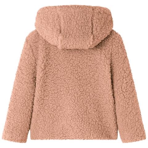 Giacca Con Cappuccio Da Bambina Pelliccia Sintetica Teddy Cognac 140 - Foto 2