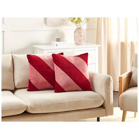 Set Di 2 Cuscini Boronia Cotone 45 X 45 Cm Rosso Modello Natalizio - Foto 1