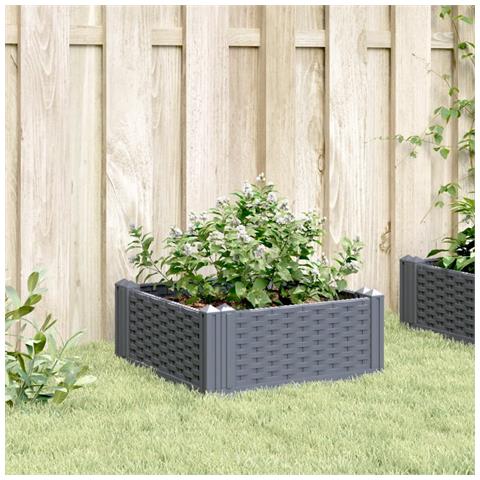Fioriera Da Giardino Con Picchetti Grigia 42,5x42,5x28,5 Cm Pp - Foto 2