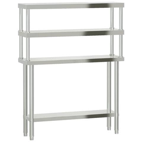 Tavolo Lavoro Cucina Con Ripiano 110x30x150 Cm Acciaio Inox - Foto 1