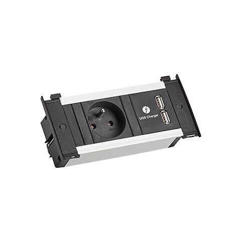 Kapsa Xs Prolunghe E Multiple 2 M 1 Presa (e) Ac Interno Nero, Argento - Foto 1