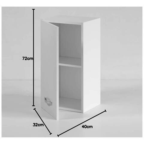 Mobile Da Muro /parete Pensile Per Cucina Componibile Bianco Frassinato (72x32x40) - Foto 2