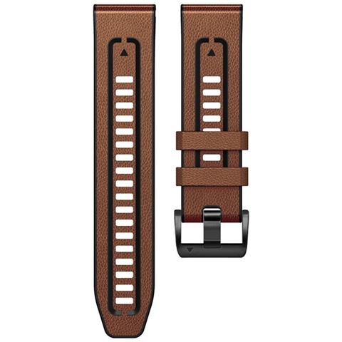 Cinturino Orologio In Vera Pelle Per Garmin Fenix 7 Pro / 7x Brown 22 Mm - Foto 2