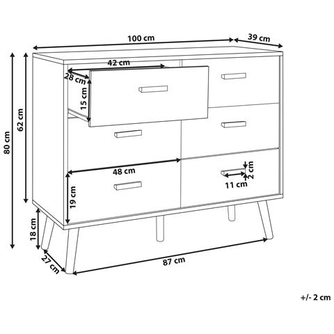 Cassettiera A 6 Cassetti Bianco Newark Iii - Foto 7