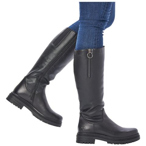 Black Casual Closed Ladies' Boots Stivali Pelle Sintetica Scarpe Donna Nero Eu 39, Y3154-00 - Foto 2