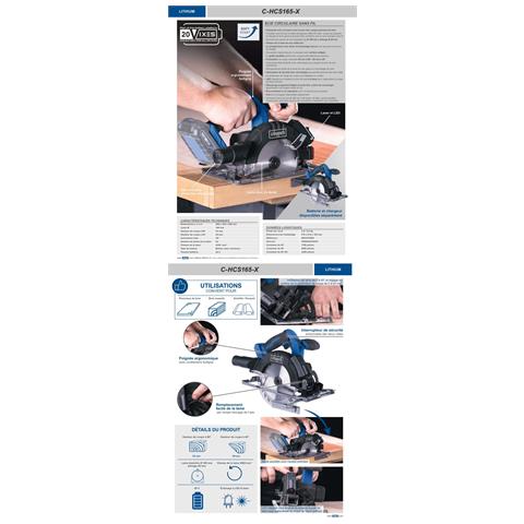 Sega Circolare 20v Disco 165mm Senza Batteria Ixes C-hcs165-x - Foto 8