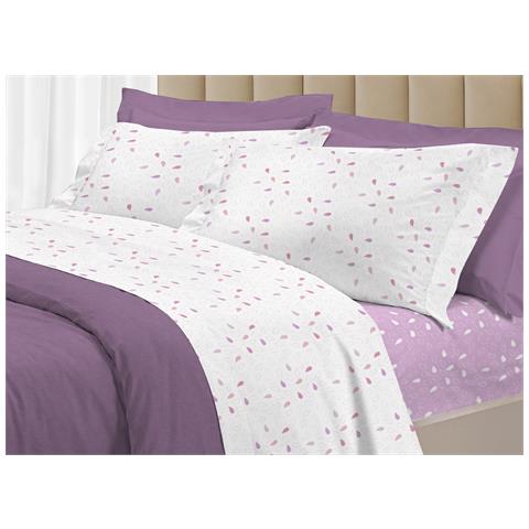Completo Lenzuola Letto 100% Cotone Made Italy 3027 Disegno Goccia Singolo Rosa - Foto 1