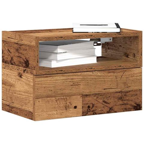 Comodini A Muro 2 Pz Legno Antico 45x26x28,5 Cm - Foto 1