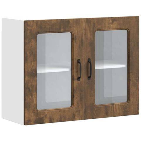 Pensile Da Cucina Con Porta In Vetro Kalmar Rovere Fumo - Foto 2