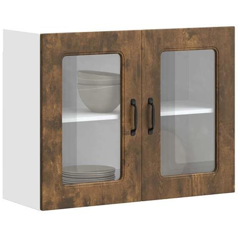 Pensile Da Cucina Con Porta In Vetro Kalmar Rovere Fumo - Foto 1