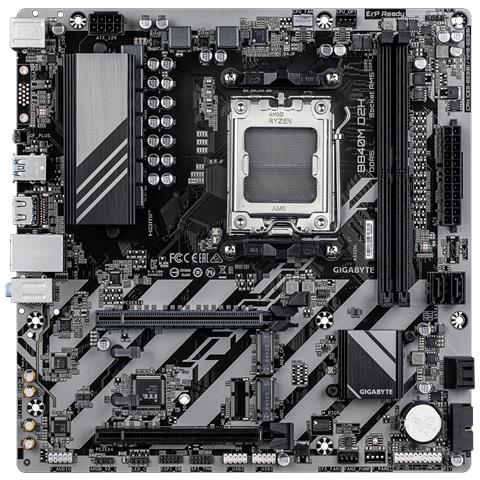 B840M D2H Scheda madre - CPU AMD Ryzen 9000, VRM a 5+2+2 fasi, fino a 7600 MHz DDR5, 1xPCIe 4.0 + 1xPCIe 3.0 M. 2, LAN 2.5GbE, USB 3.2 Gen 1 - Foto 4