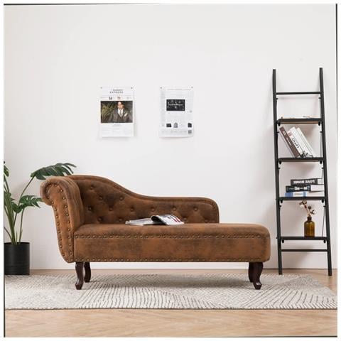 Lusso Casadino -  Sdraio Marrone In Pelle Scamosciata Artificiale - Foto 8