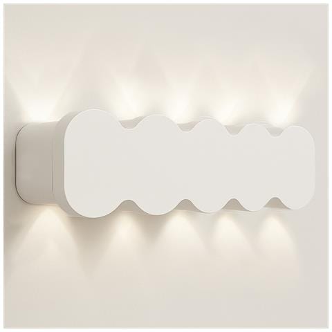 Applique Da Muro 10 Led Lampada A Parete Bianco Con Luce Bianco Freddo 26x8x3cm - Foto 2
