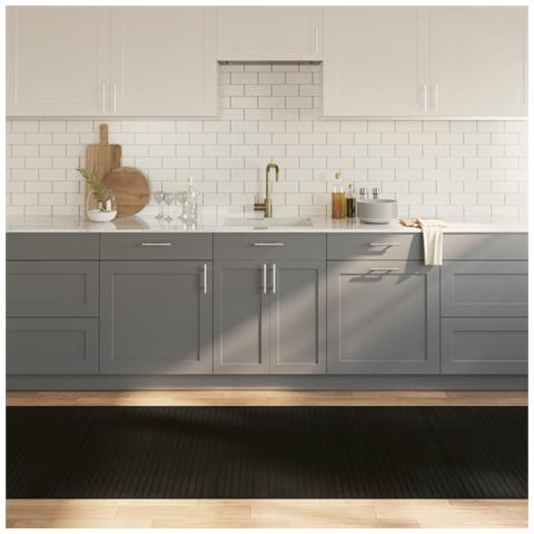 Tappeto Rettangolare Nero 100x300 Cm In Bambù - Foto 8