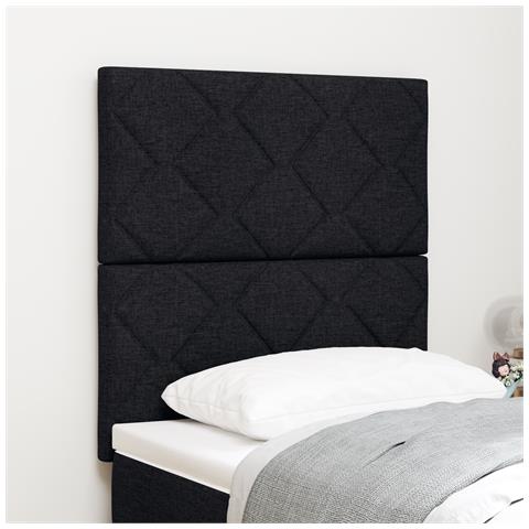 Testiera  Design a Rombi Nera 80 cm Tessuto, Testiera  Design a Rombi Nera 160 cm Tessuto - Foto 2