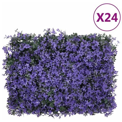Recinzione Foglie Artificiali 24 pz Viola 40x60 cm - Foto 1