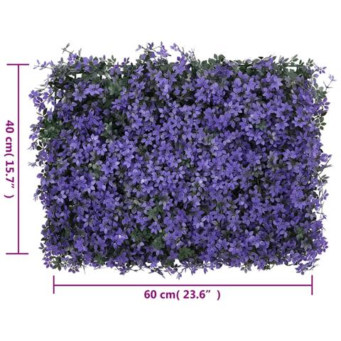 Recinzione Foglie Artificiali 24 pz Viola 40x60 cm - Foto 8