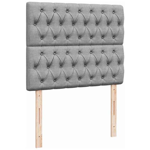 Struttura Letto Pouf con Materasso 120x190 cm in Tessuto - Foto 9