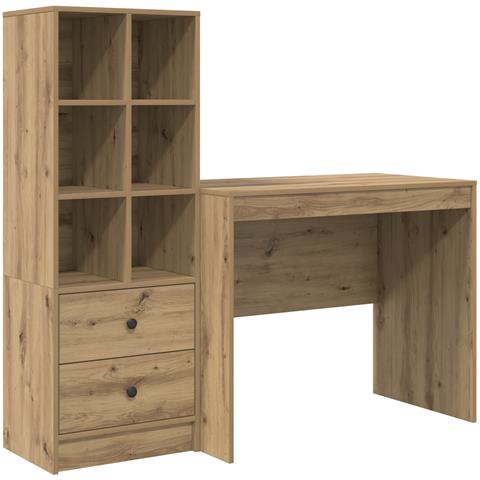 Scrivania con archiviazione Rovere artigianale Legno ingegnerizzato - Foto 1