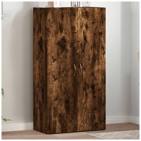 Lusso Casadino -  Schedario Rovere Fumo 60x32x115 Cm In Legno Multistrato - Foto 8