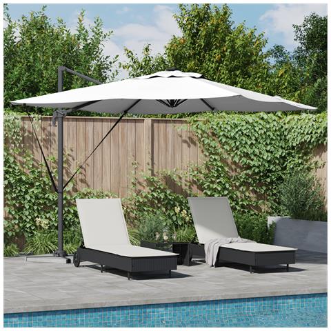 Ombrello a Sbalzo Roma con LED Sabbia 286x285x270 cm Alluminio - Foto 2