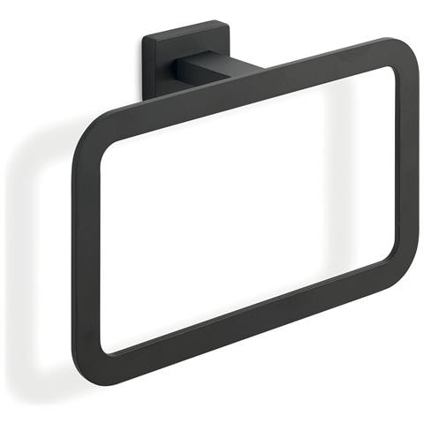 Portasalviette Ad Anello Da Muro In Acciaio Inox E Cromall 4470 Serie Atena Nero Opaco - Foto 1