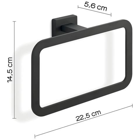 Portasalviette Ad Anello Da Muro In Acciaio Inox E Cromall 4470 Serie Atena Nero Opaco - Foto 2
