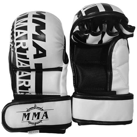 Guanti Da Boxe Mezze Dita - Allenamento Mma, Sparring, Sacco Da Boxe E Kickboxing White M - Foto 1