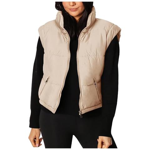 Giacca Piumino Da Donna Con Maniche Staccabili Beige M - Foto 1