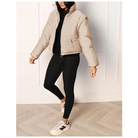 Giacca Piumino Da Donna Con Maniche Staccabili Beige M - Foto 5