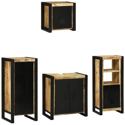 Set di mobili per il bagno 4 pcs Legno di mango massello - Foto 2