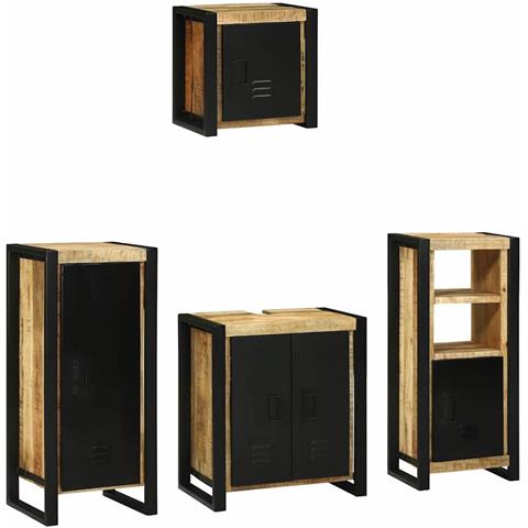 Set di mobili per il bagno 4 pcs Legno di mango massello - Foto 9