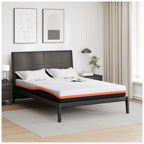 Materasso Bianco e Grigio 140 x 190 cm Schiuma - Foto 2