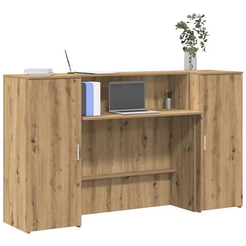 Banco Reception Rovere Artigianale 180x50x103,5cm in Truciolato - Foto 2