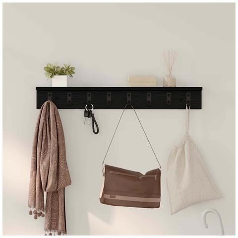 Appendiabiti a muro Rovere nero 80 x 10.5 x 10.5 cm - Foto 2