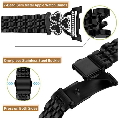 Cinturino In Acciaio Inossidabile Con Quadrifoglio E Sette Perline Compatibile Con Samsung Watch Ultra/ultra 2025 - Foto 6