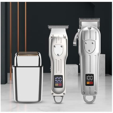 Set Tagliacapelli E Rifinitore Elettrico Con Display Digitale 935w - Kit Professionale Per La Cura Della Persona Silver - Foto 2