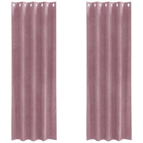 Tende con tende 2 pcs Rosa scuro 140 x 245 cm Velluto - Foto 1