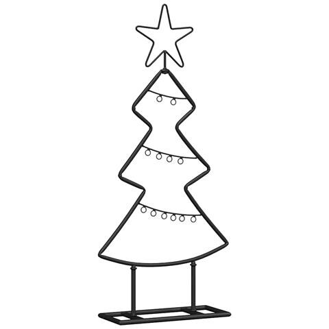 Albero di Natale in metallo con supporto Nero 60 cm Acciaio - Foto 1
