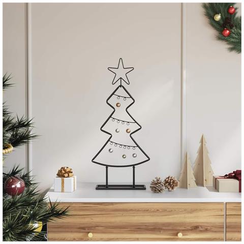 Albero di Natale in metallo con supporto Nero 60 cm Acciaio - Foto 2