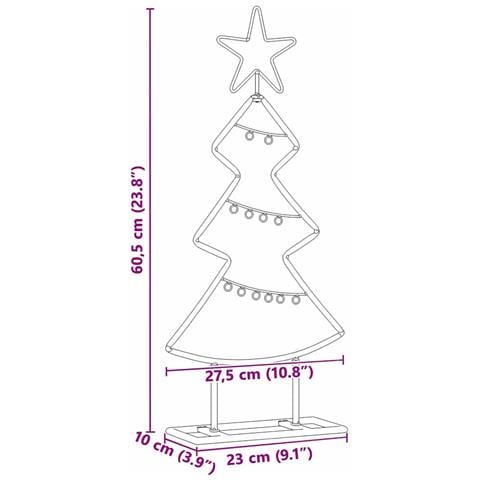 Albero di Natale in metallo con supporto Nero 60 cm Acciaio - Foto 9