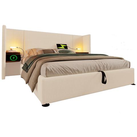 Letto Con Testiera Multifunzione: Luce Touch, Usb E Mensola - Foto 1