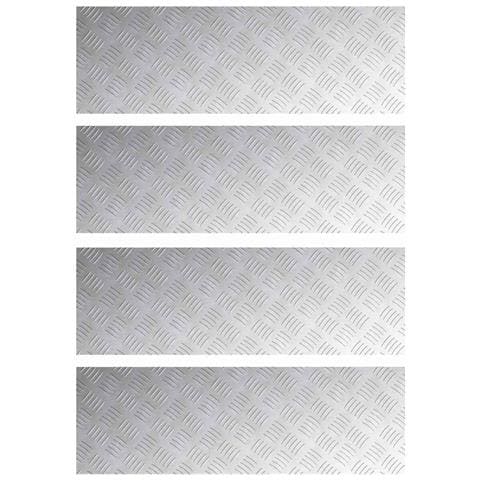 Dischi Quadrati 4 pcs Argento 90 x 30 cm Alluminio - Foto 1